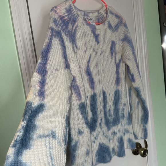 For the Republic Purple,Blue & White Tie Dye Sweater Long Sleeve Boho Size Large - Picture 4 of 6
